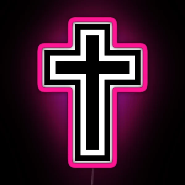 Small Cross RGB Neon Sign