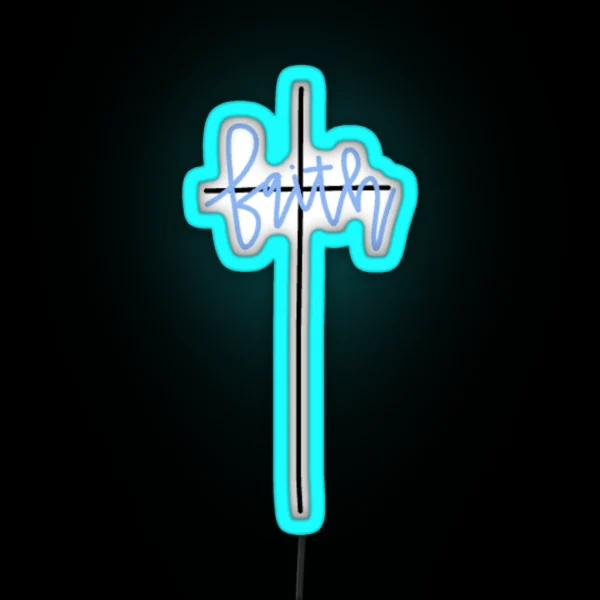 Small Faith Cross RGB Neon Sign