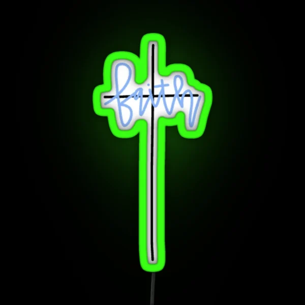 Small Faith Cross RGB Neon Sign
