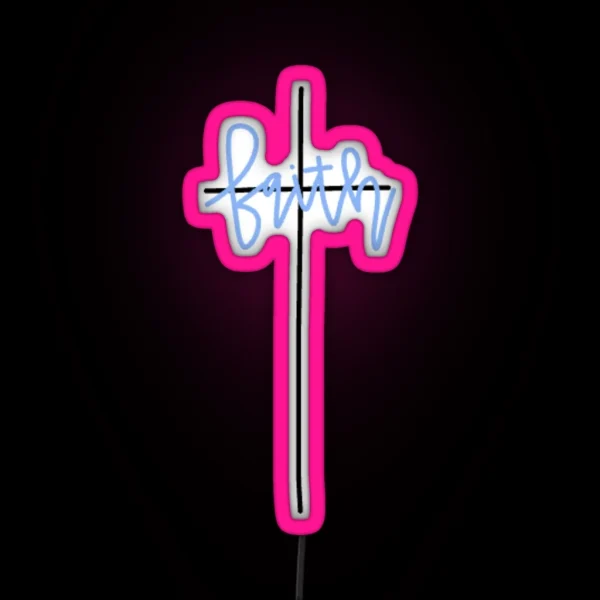 Small Faith Cross RGB Neon Sign