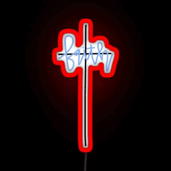 Small Faith Cross RGB Neon Sign