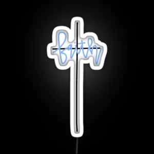 Small Faith Cross RGB Neon Sign