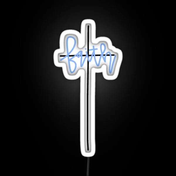 Small Faith Cross RGB Neon Sign