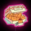 Whimsical RGB Neon Sign for Feline Lovers and Foodies Everywhere