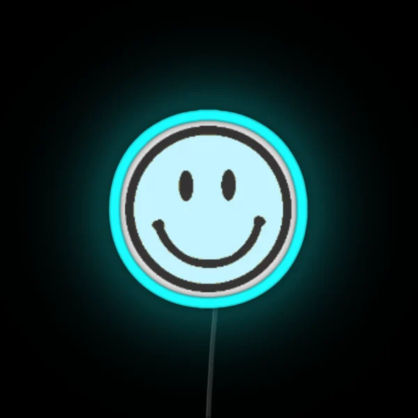 Small Light Blue Smiley Face Led RGB Neon Sign