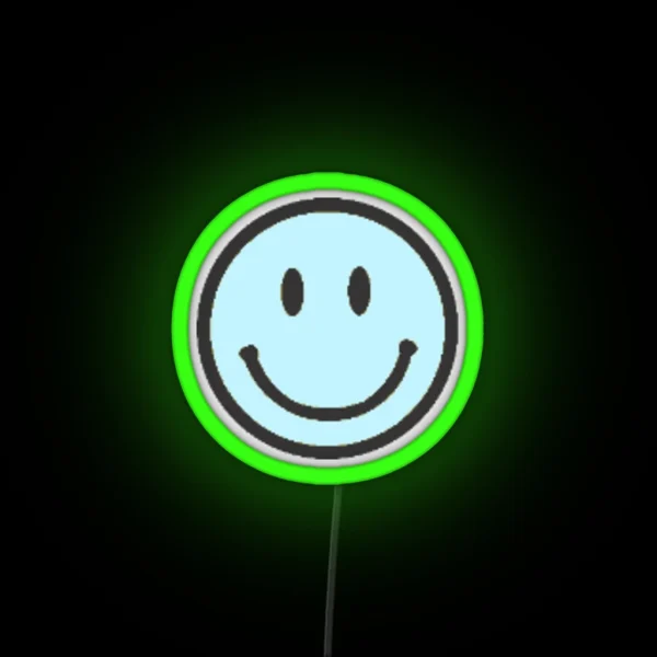 Small Light Blue Smiley Face Led RGB Neon Sign