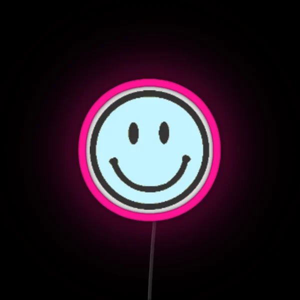 Small Light Blue Smiley Face Led RGB Neon Sign