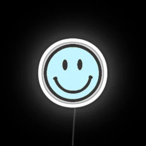 Small Light Blue Smiley Face Led RGB Neon Sign