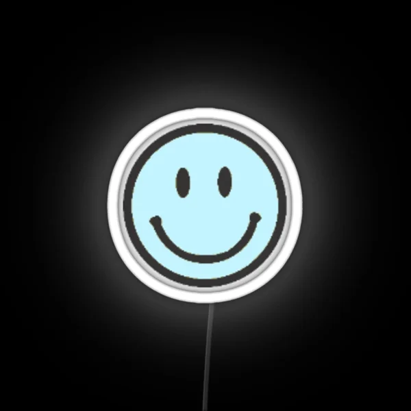 Small Light Blue Smiley Face Led RGB Neon Sign