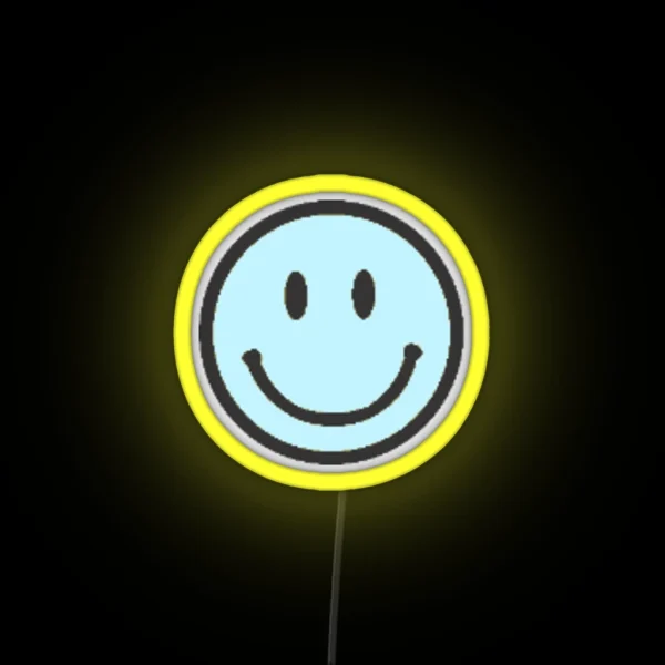 Small Light Blue Smiley Face Led RGB Neon Sign