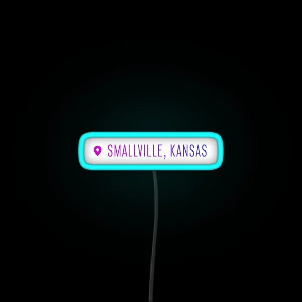 Smallville Kansas Geotag RGB Neon Sign