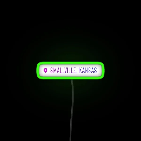 Smallville Kansas Geotag RGB Neon Sign