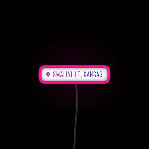 Smallville Kansas Geotag RGB Neon Sign