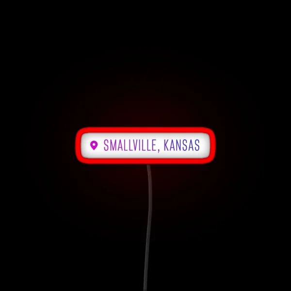 Smallville Kansas Geotag RGB Neon Sign