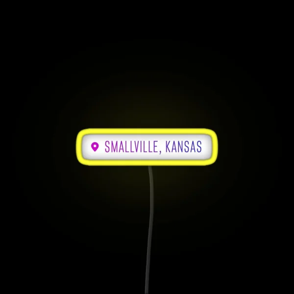 Smallville Kansas Geotag RGB Neon Sign