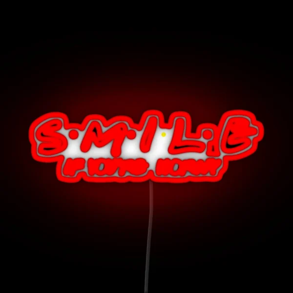 Smile If You Are Horny Cool Motorcycle Or Funny Bumper Or Helmet Led And Bikers Gifts RGB Neon Sign