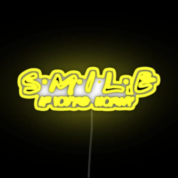 Smile If You Are Horny Cool Motorcycle Or Funny Bumper Or Helmet Led And Bikers Gifts RGB Neon Sign