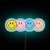 Vibrant Smiley Face LED Neon Sign for Room Decor and Ambiance
