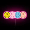 Dynamic Color-Changing Smile Neon Sign with Ambient RGB LED Lighting