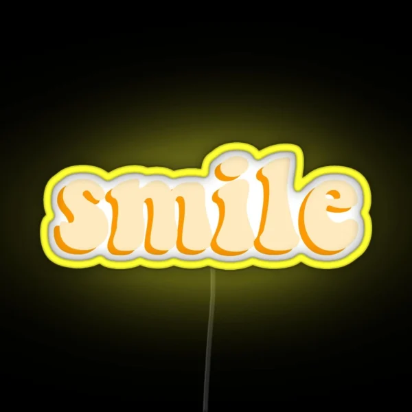Smile Yellow Aesthetic RGB Neon Sign