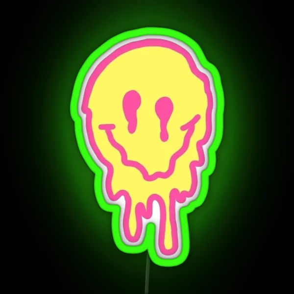 Smiley Face Melting RGB Neon Sign