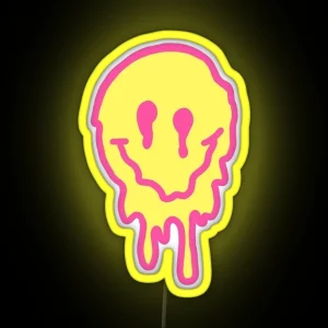 Smiley Face Melting RGB Neon Sign