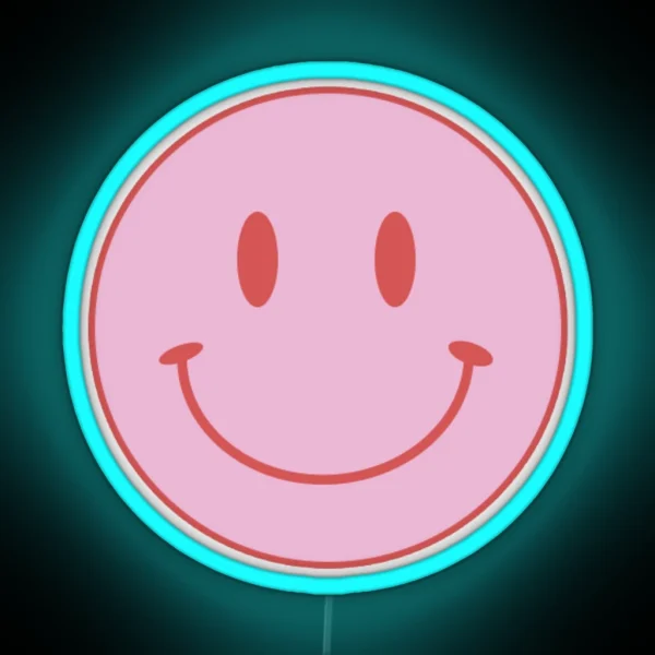 Smiley Face Pink And Red RGB Neon Sign