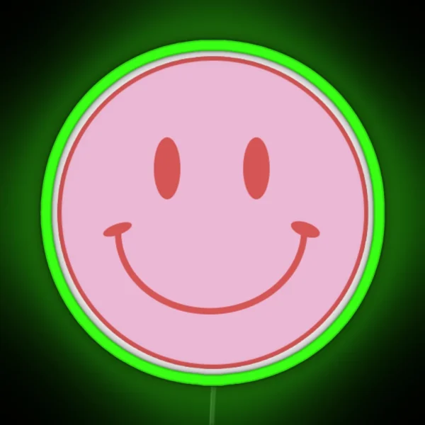 Smiley Face Pink And Red RGB Neon Sign