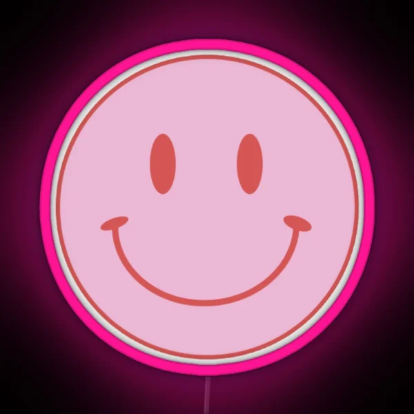 Smiley Face Pink And Red RGB Neon Sign