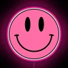 Brighten up your space with this cheerful smiley face neon