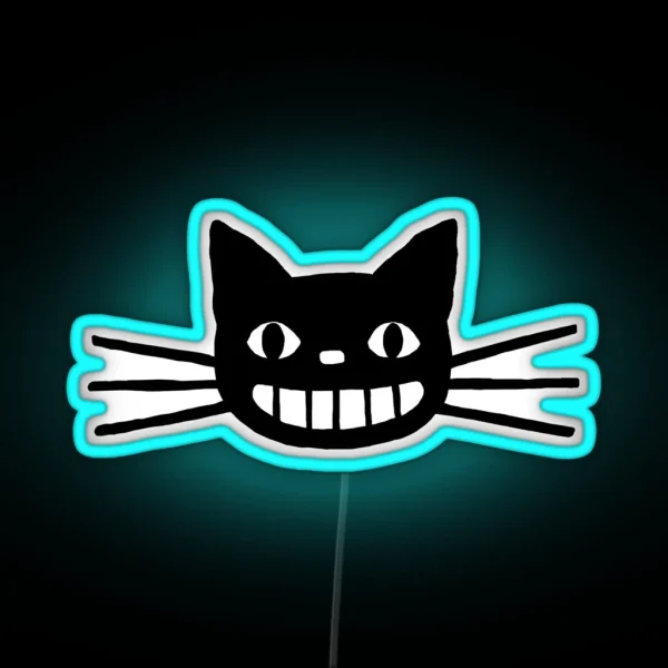 Smiling Black Cat RGB Neon Sign