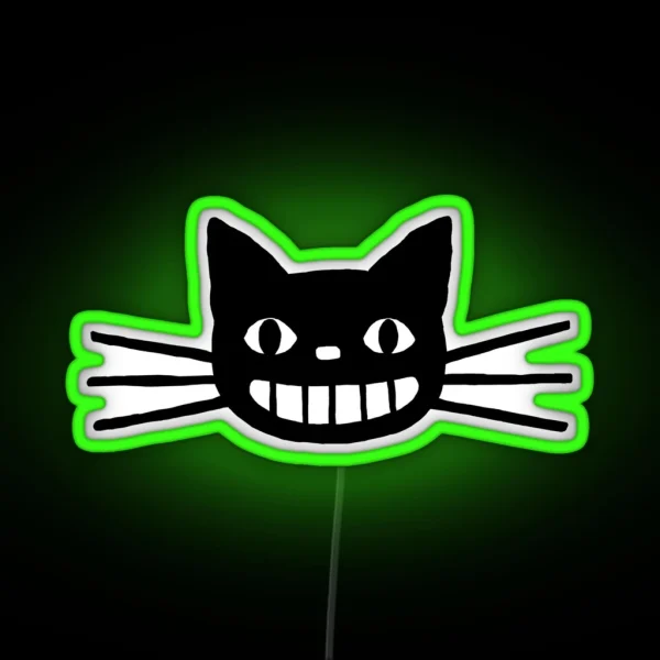 Smiling Black Cat RGB Neon Sign