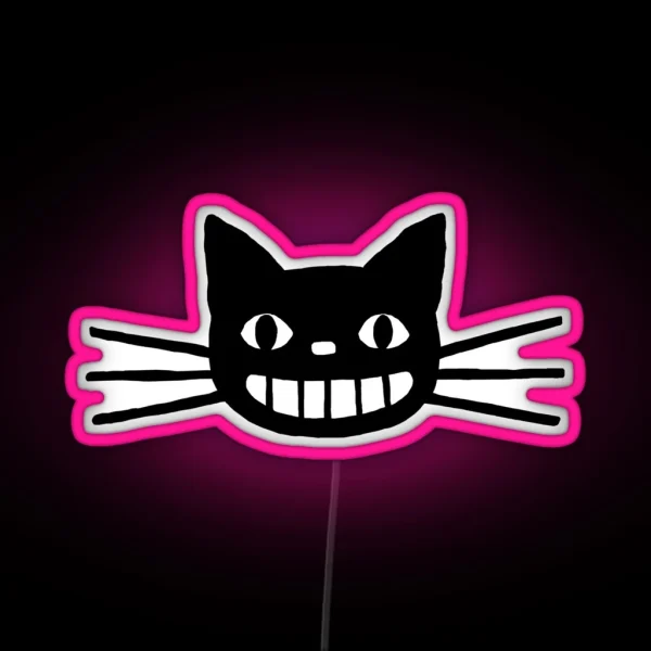 Smiling Black Cat RGB Neon Sign