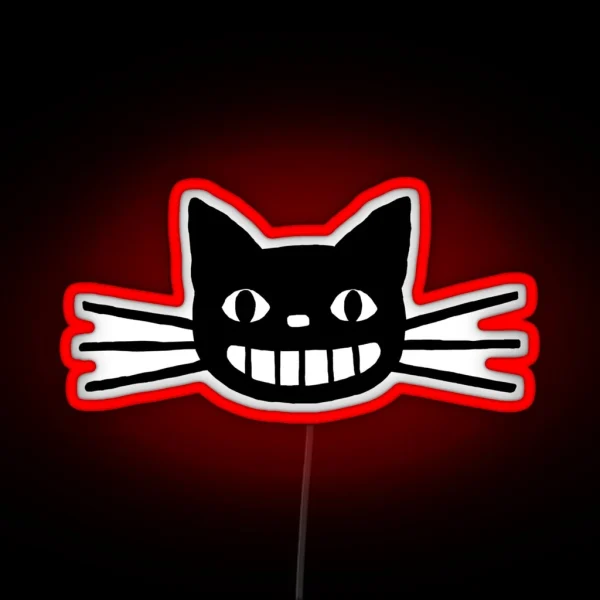 Smiling Black Cat RGB Neon Sign