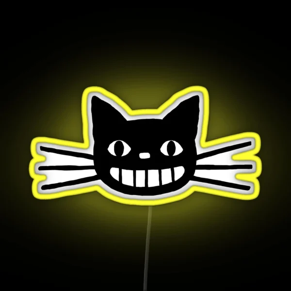 Smiling Black Cat RGB Neon Sign