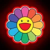 Brighten up your space with vibrant smiling flower LED glow