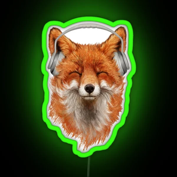 Smiling Musical Fox RGB Neon Sign