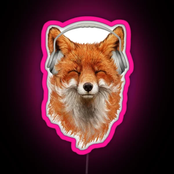 Smiling Musical Fox RGB Neon Sign