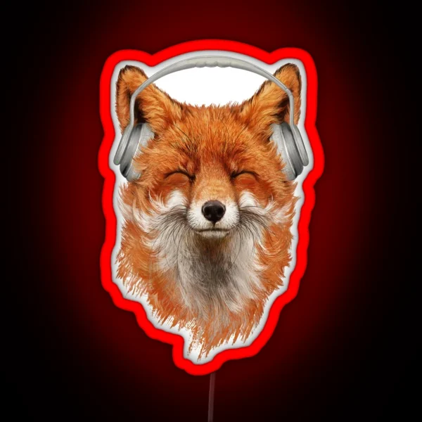 Smiling Musical Fox RGB Neon Sign
