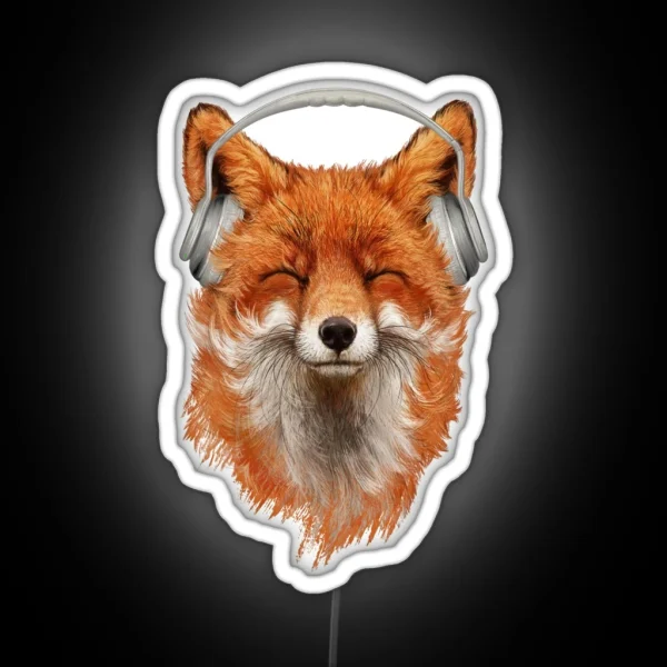 Smiling Musical Fox RGB Neon Sign