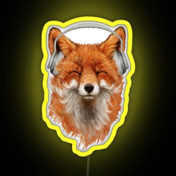 Smiling Musical Fox RGB Neon Sign