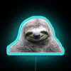 Vibrant colorful glowing RGB sloth smile home decor neon light