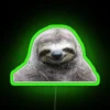 Vibrant RGB Neon Sign Featuring Relaxed Sloth Design for Interiors.