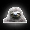 Vibrant Smiling Sloth Illuminated Neon Sign with Color-Changing LED Lights