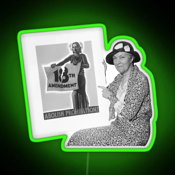 Smiling Women With Abolish Prohibition Poster 1931 RGB Neon Sign