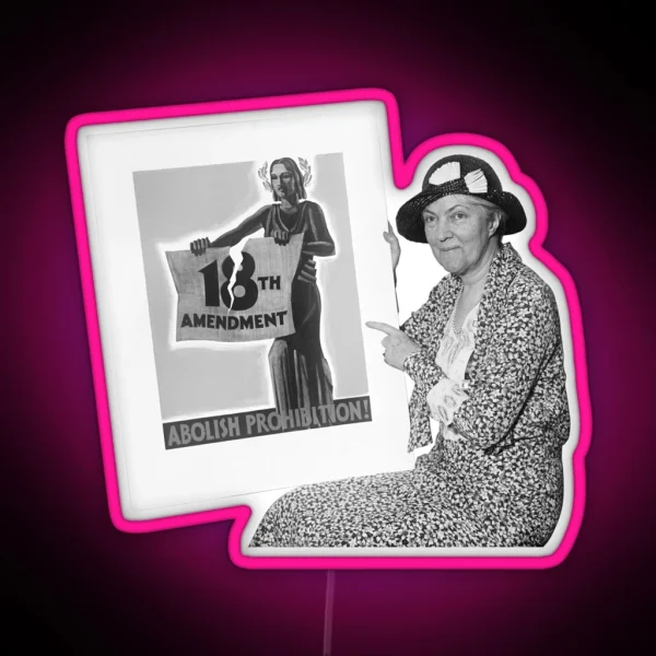 Smiling Women With Abolish Prohibition Poster 1931 RGB Neon Sign