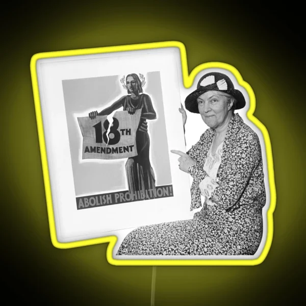 Smiling Women With Abolish Prohibition Poster 1931 RGB Neon Sign
