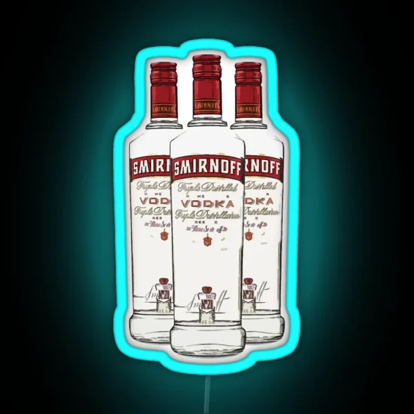 Smirnoff Vodka Alcohol Glass Bottle Gift RGB Neon Sign