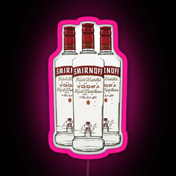 Smirnoff Vodka Alcohol Glass Bottle Gift RGB Neon Sign