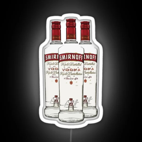 Smirnoff Vodka Alcohol Glass Bottle Gift RGB Neon Sign